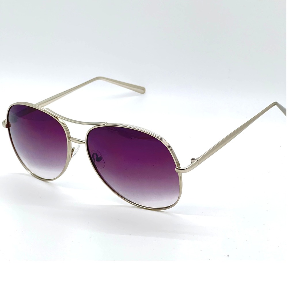 Aviator Sunglasses Black Ombre Lens Silver Frame Fashion Sun Glasses Retro Gafas